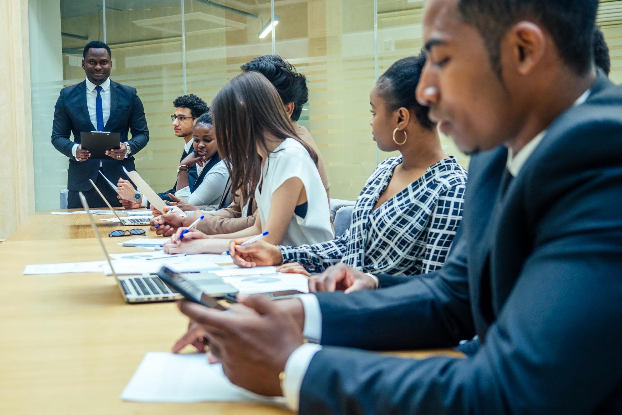 Working session in a West African finance office
